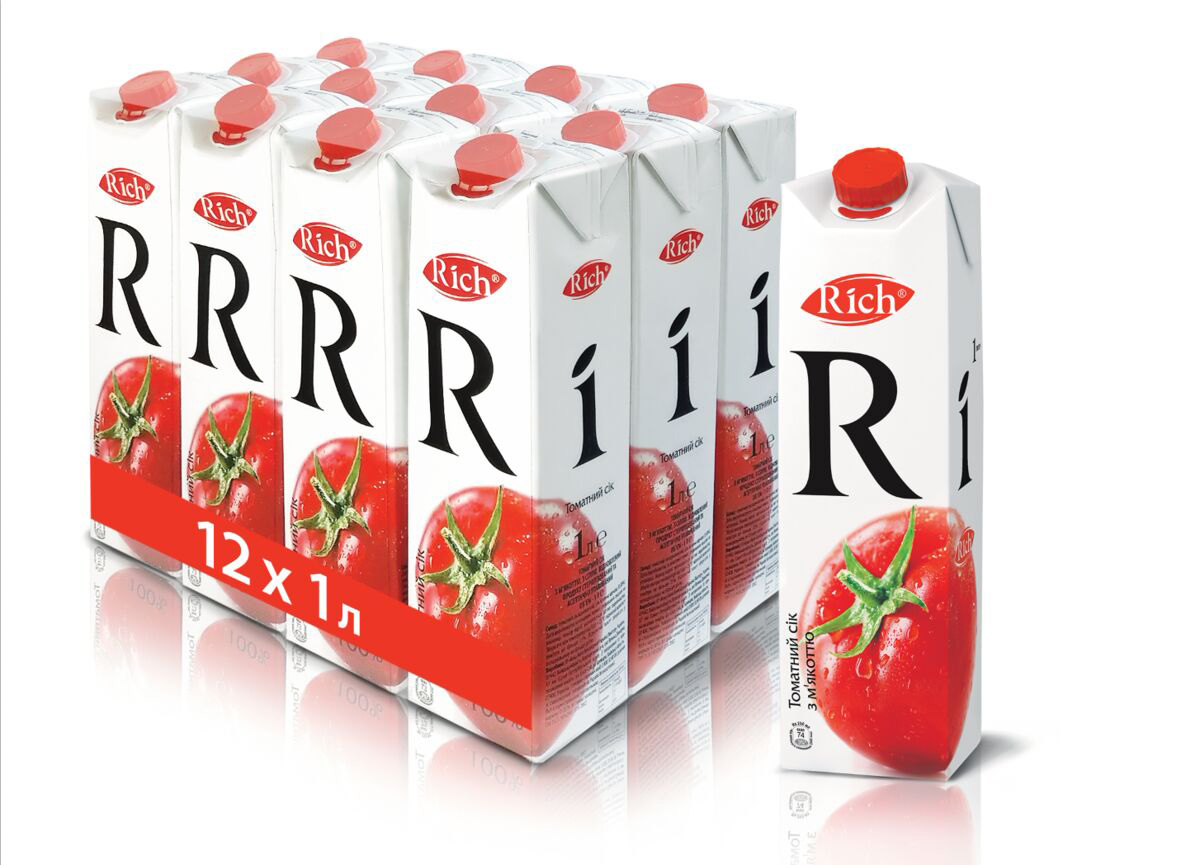 Акція на Упаковка сока Rich Combifit Томатный 1 л х 12 шт (4607042439827) від Rozetka UA