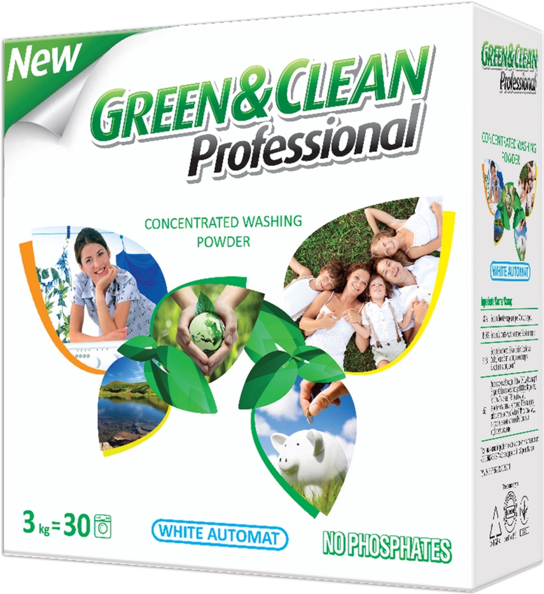 

Стиральный порошок Green&Clean Professional для белой одежды 3 кг