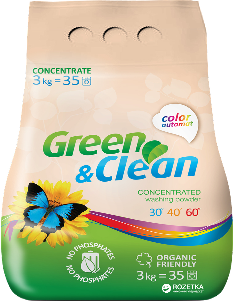 

Стиральный порошок для цветной одежды Green&Clean 3 кг
