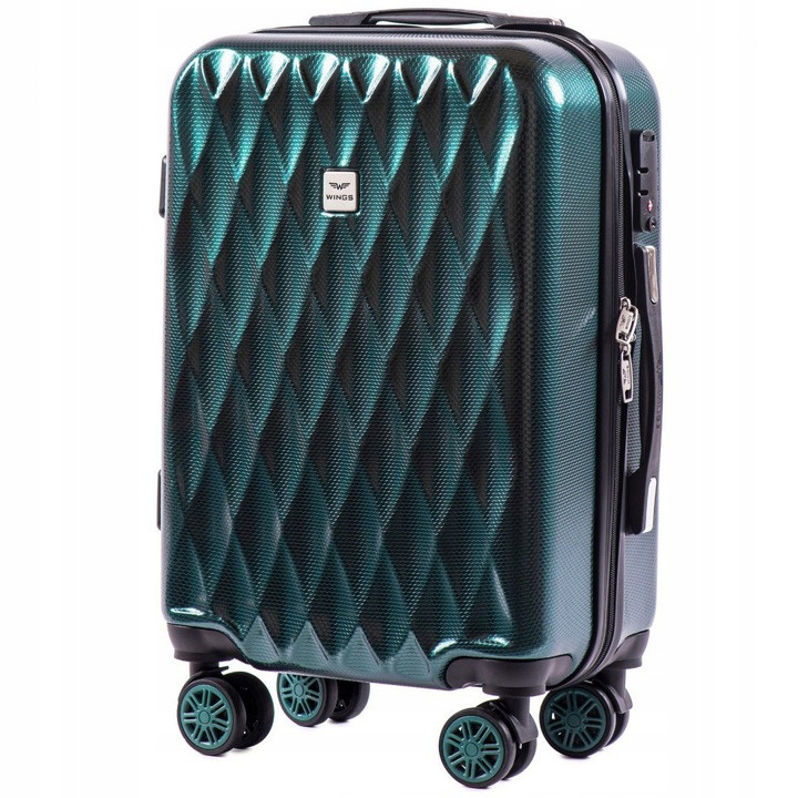 

Маленький пластиковый чемодан на 4 колесах WINGS PC190 S (темно-зеленый / dark-green)