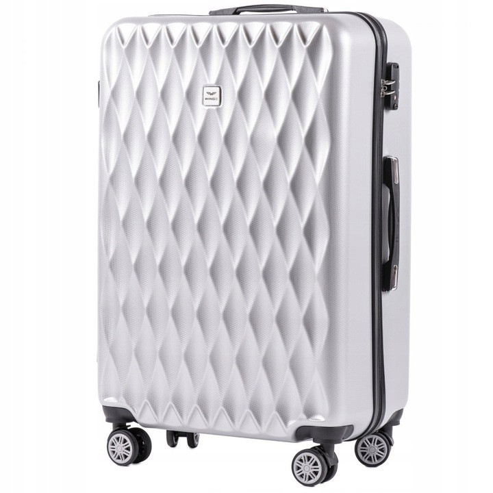 

Маленький пластиковый чемодан на 4 колесах WINGS PC190 S (серебристый / silver)