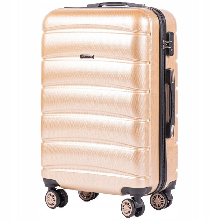 

Большой пластиковый чемодан на 4 колесах Wings PC160 L (шампань / champagne)