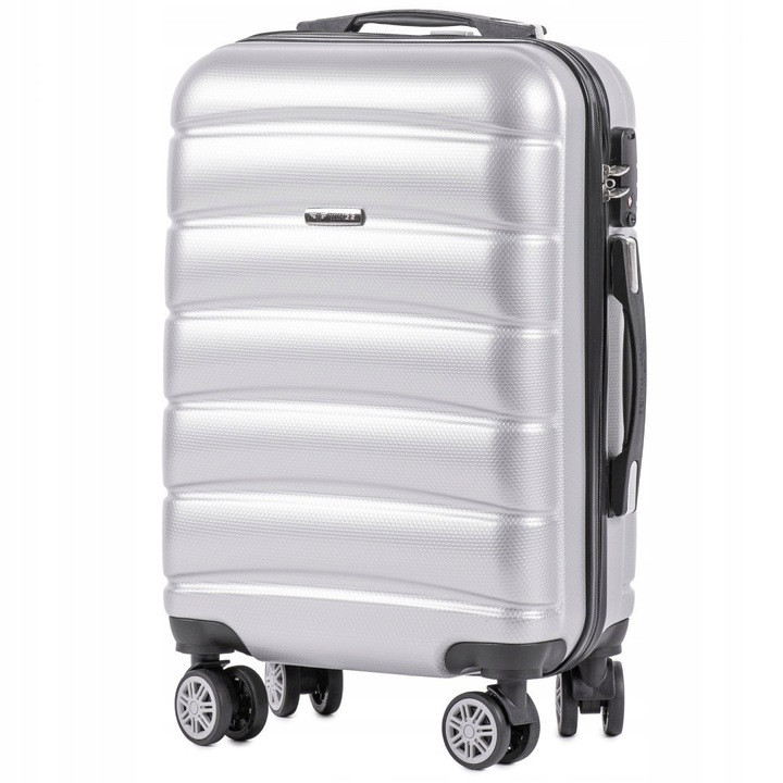 

Большой пластиковый чемодан на 4 колесах Wings PC160 L (серебристый/ silver)