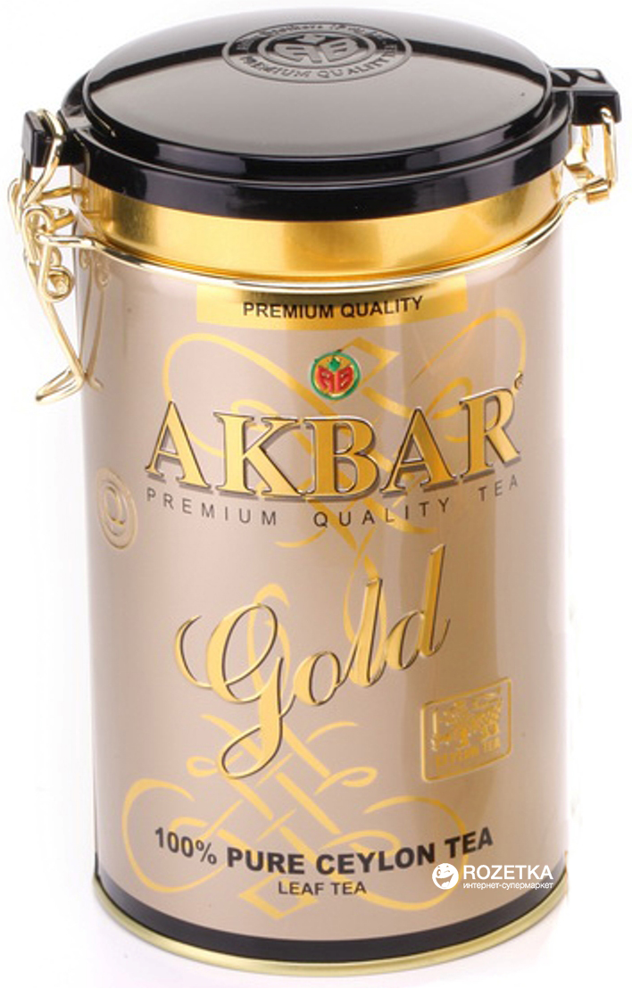 Акция на Чай черный листовой Akbar Gold  225 г в жестяной банке (5014176001223) от Rozetka UA