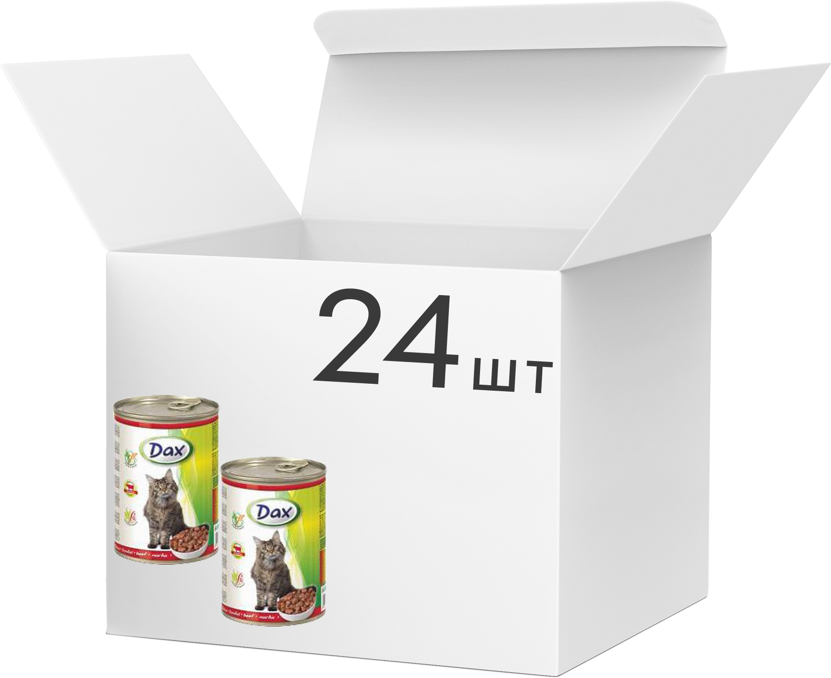 Акция на Упаковка влажного корма для кошек Dax с говядиной 415 г 24 шт (5999508137552) от Rozetka UA