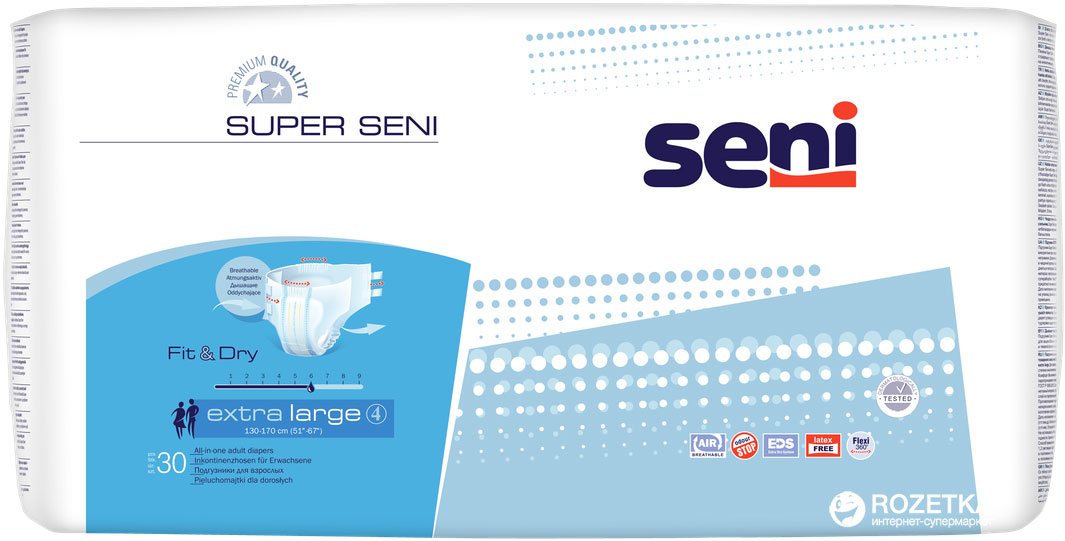 Акция на Подгузники для взрослых Seni Super Extra Large 30 шт (5900516691424) от Rozetka UA