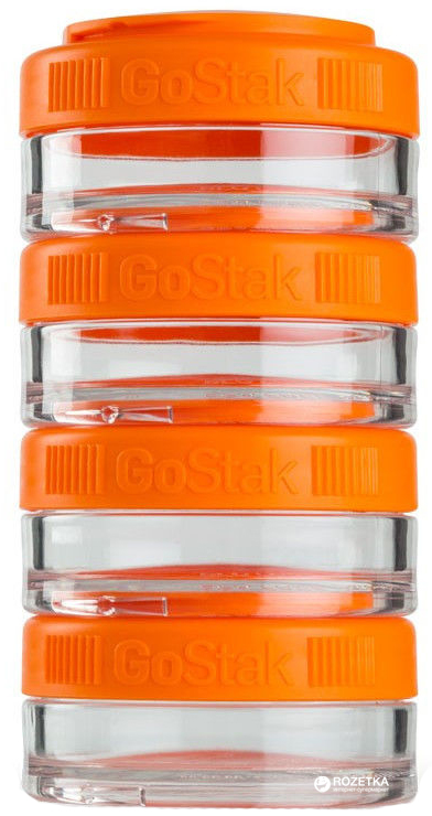 

Контейнер для спортивного питания BlenderBottle GoStak 4 Pak 4 х 40 мл Оранжевый (GoStak 4 Pak - 4 * 40ml оранжевый)