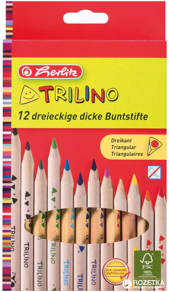 

Карандаши цветные Herlitz Trilino Jumbo 12 цветов (10412062)