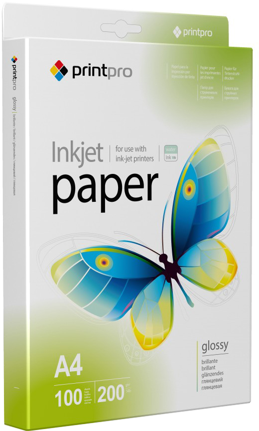 

Фотопапір PrintPro глянцевий 200г/м A4 100 л PG200-100
