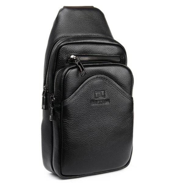 

Мужской кожаный рюкзак на одно плечо BRETTON 7936-42 black