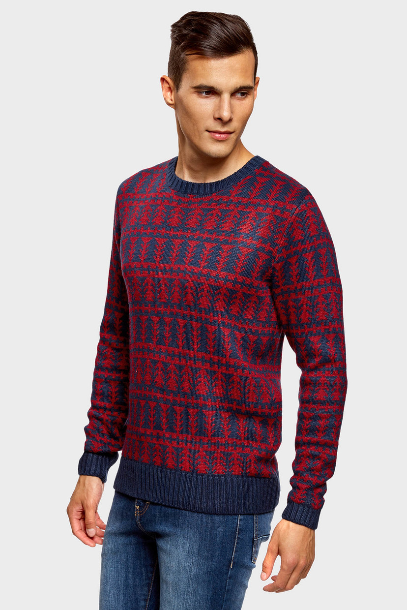 

Мужской джемпер с узором Oodji L 4L105058M/44505N/7945G
