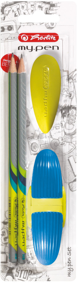 

Набор для черчения Herlitz My Pen Sport 4 предмета Салатово-синий (11331337S)