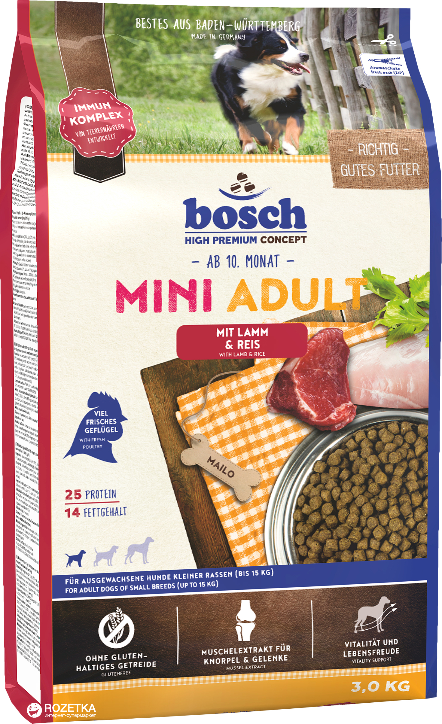 

Сухой корм для собак Bosch HPC Mini Adult Ягненок и рис 3 кг (4015598013055)