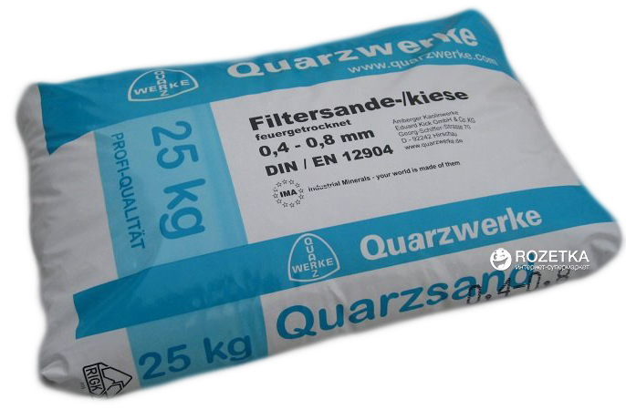 

Кварцевый песок для бассейна Quarzwerke 0.4 - 0.8 мм 25 кг