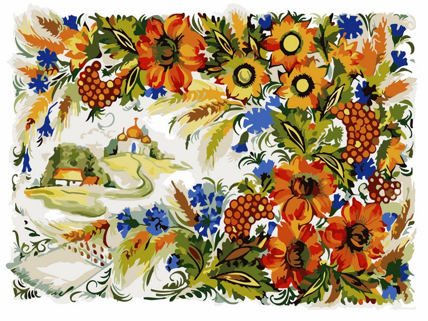 

Картина по номерам Петриковская роспись, 30x40 (AS0217) (0097-152)