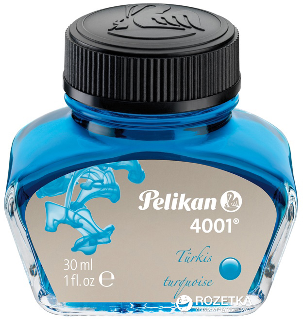 

Чернила Pelikan 4001 Turquoise в стеклянном флаконе 30 мл Бирюзовые (311894)