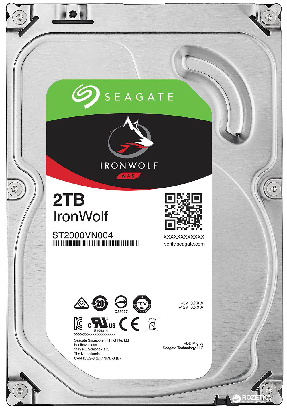 

Жесткий диск Seagate IronWolf HDD 2TB 5900rpm 64MB ST2000VN004 3.5 SATAIII