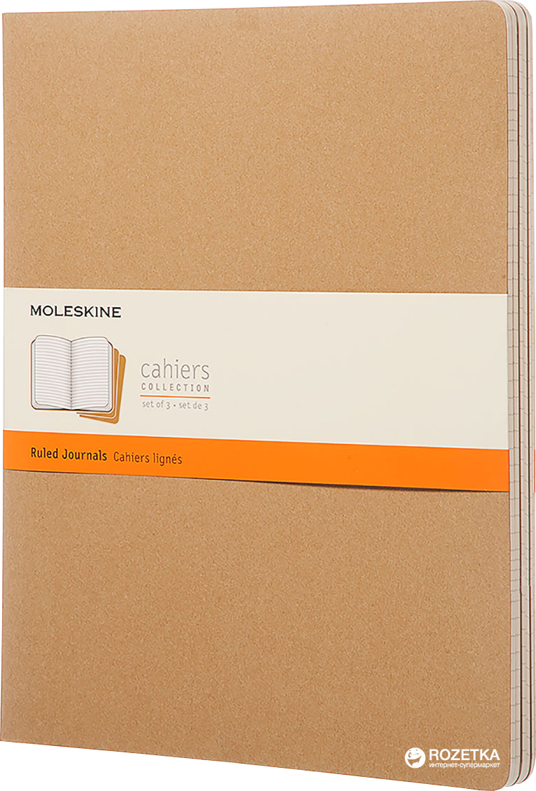 

Набор записных книг Moleskine Cahier 21.59 x 27.94 см 3 шт по 120 страниц в линейку Бежевый (8055002851473)