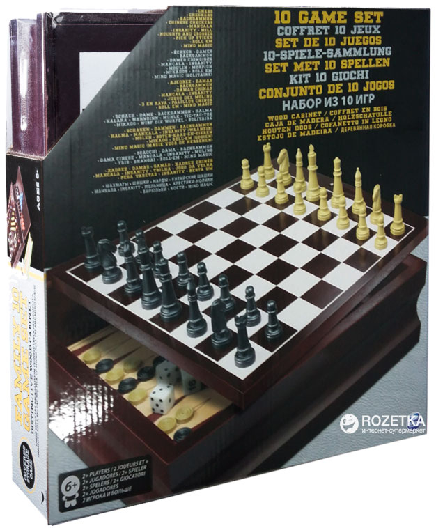 Акція на Набор в деревянной коробке Spin Master Games 10 классических игр (SM98376/6033153) від Rozetka UA