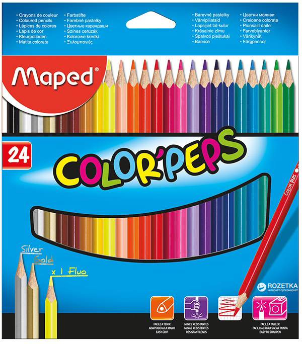 

Карандаши цветные Maped Color Peps Classic 24 цвета (MP.183224)