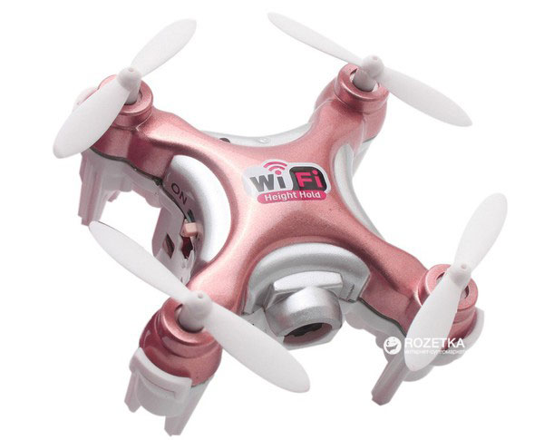 

Квадрокоптер Cheerson CX-10WD-TX Nano Wi-Fi с камерой 2.4 ГГц Розовый (CX-10WD-TXp)