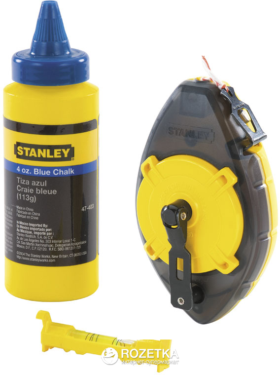 

Шнур розмічальний Stanley PowerWinder 30 м з рівнем і флаконом крейдяного порошку в комплекті (0-47-465)