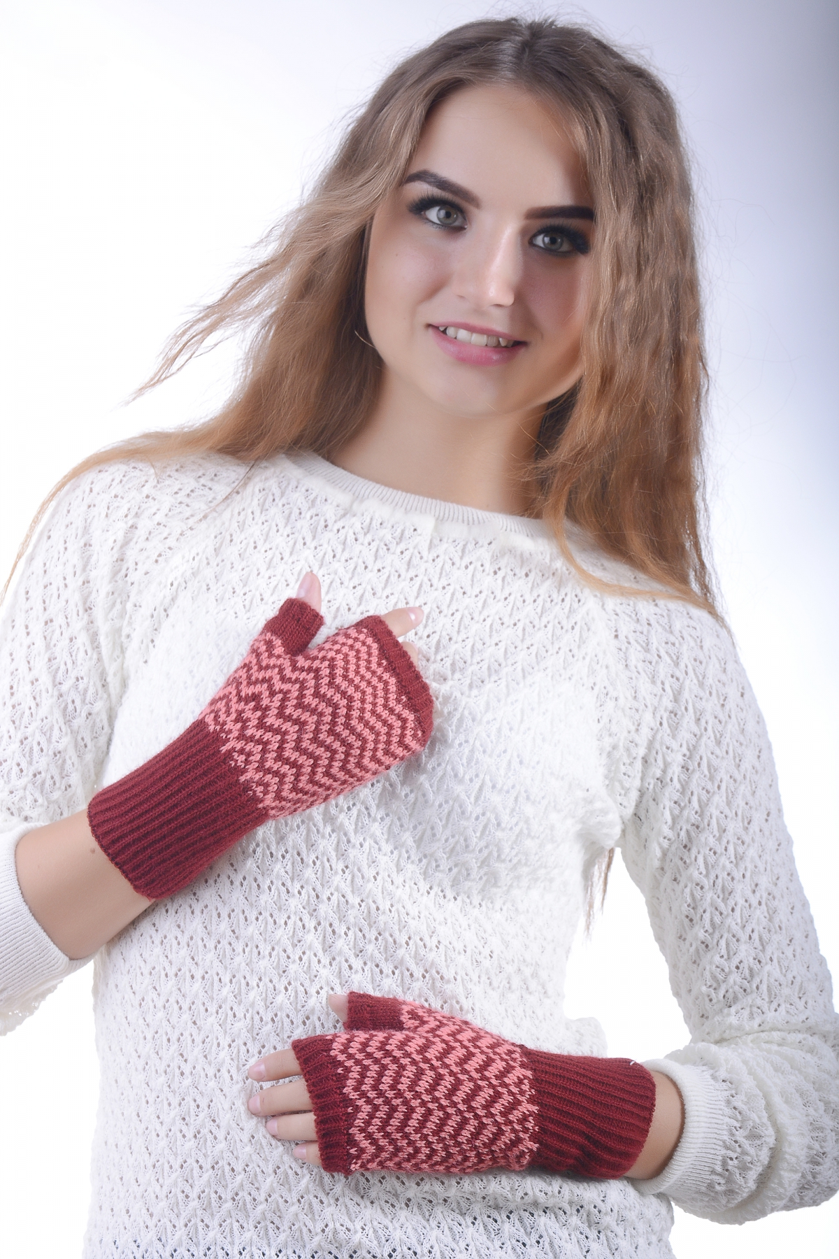 

Митенки Наталка Лена S-М-L бордовый