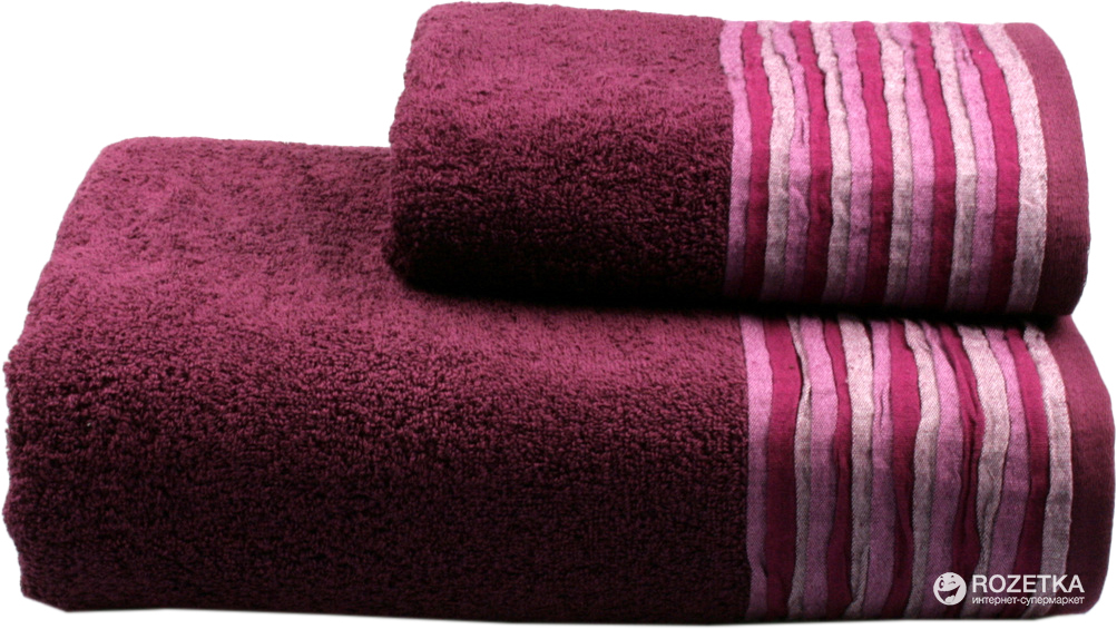 

Махровое полотенце Home Line Eirene 103511 70х140 Фиолетовое