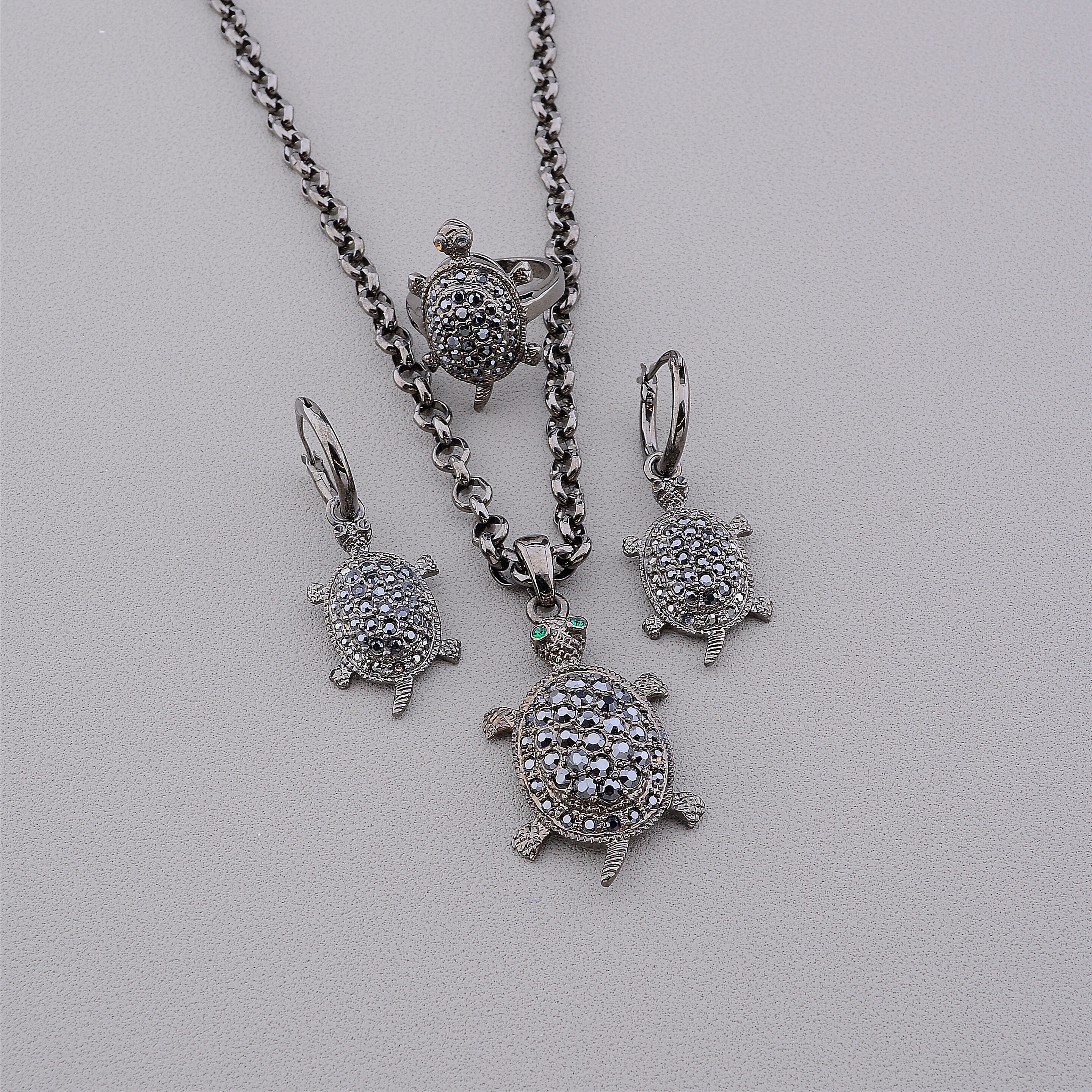

Подвеска+Серьги+Кольцо 'Abella' Сrystal 46 см. 094206-160