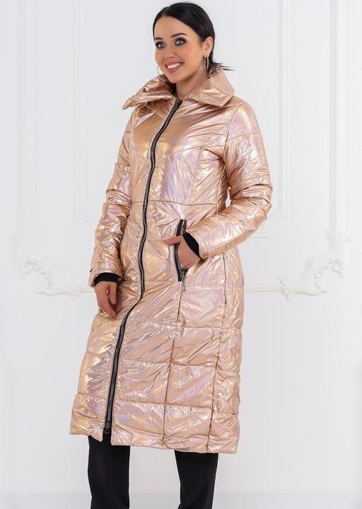 

Зимнее пальто G&M k-58940 48-50 Размер цвет голограмма персик