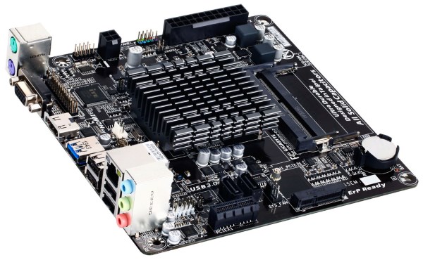 

Мат. плата MB GigaByte GA-J1800N-D2H (int Dual-core Celeron J1800(2,41GHz)/2хDDR3 SO-DIMM/VC Intel GMA/1xPCIe x1/1x Mini PCIe x1/2xSATA2/D-Sub, HDMI/GLAN/1xUSB3.0/4xUSB2.0/SB 7.1Ch/mini-ITX)