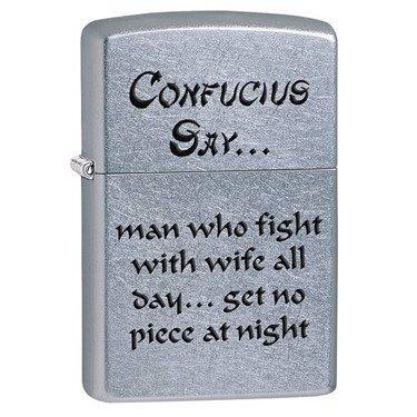 

Зажигалка Zippo 28460 CONFUCIUS SAY WIFE NI