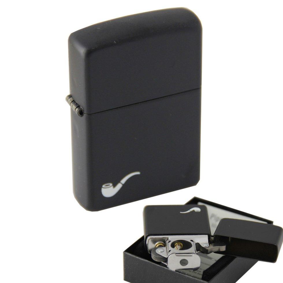 

Зажигалка бензиновая Zippo 218 PL BLACK MATTE (Черная матовая, для трубок).