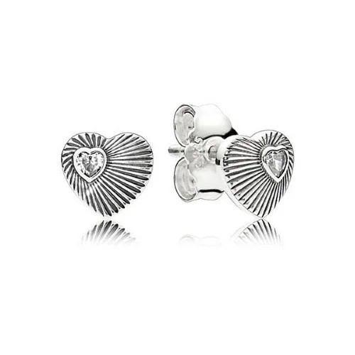 

Серебряные Серьги Пандора Винтажное Сердце #297298CZ