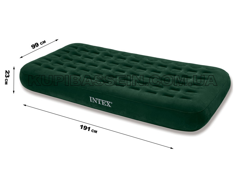 

Матрас надувной велюровый Intex 68974 191*99*23см со встроенным насосом