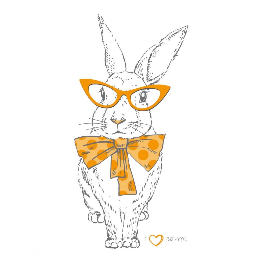 Кролик в очках рисунок