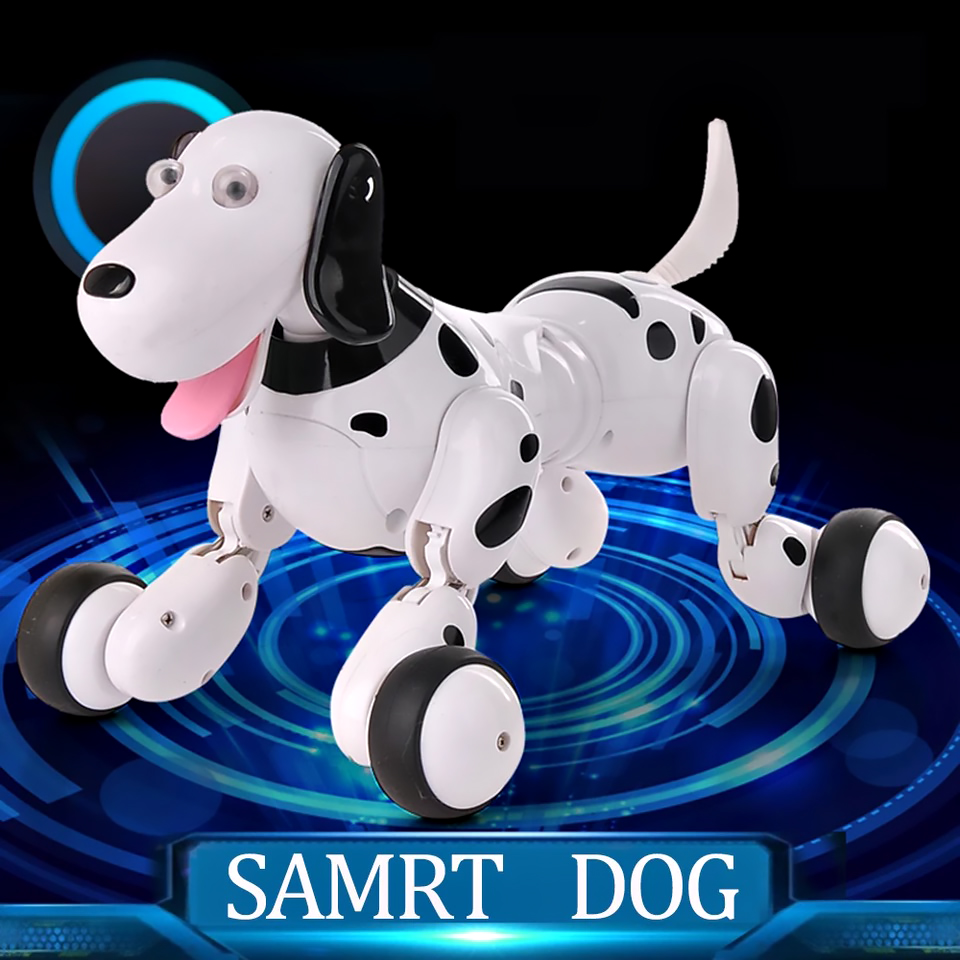 

Интерактивная игрушка робот собака на радиоуправлении HappyCow Smart Dog II Бело-черный (RT 002 HC-777-338B)