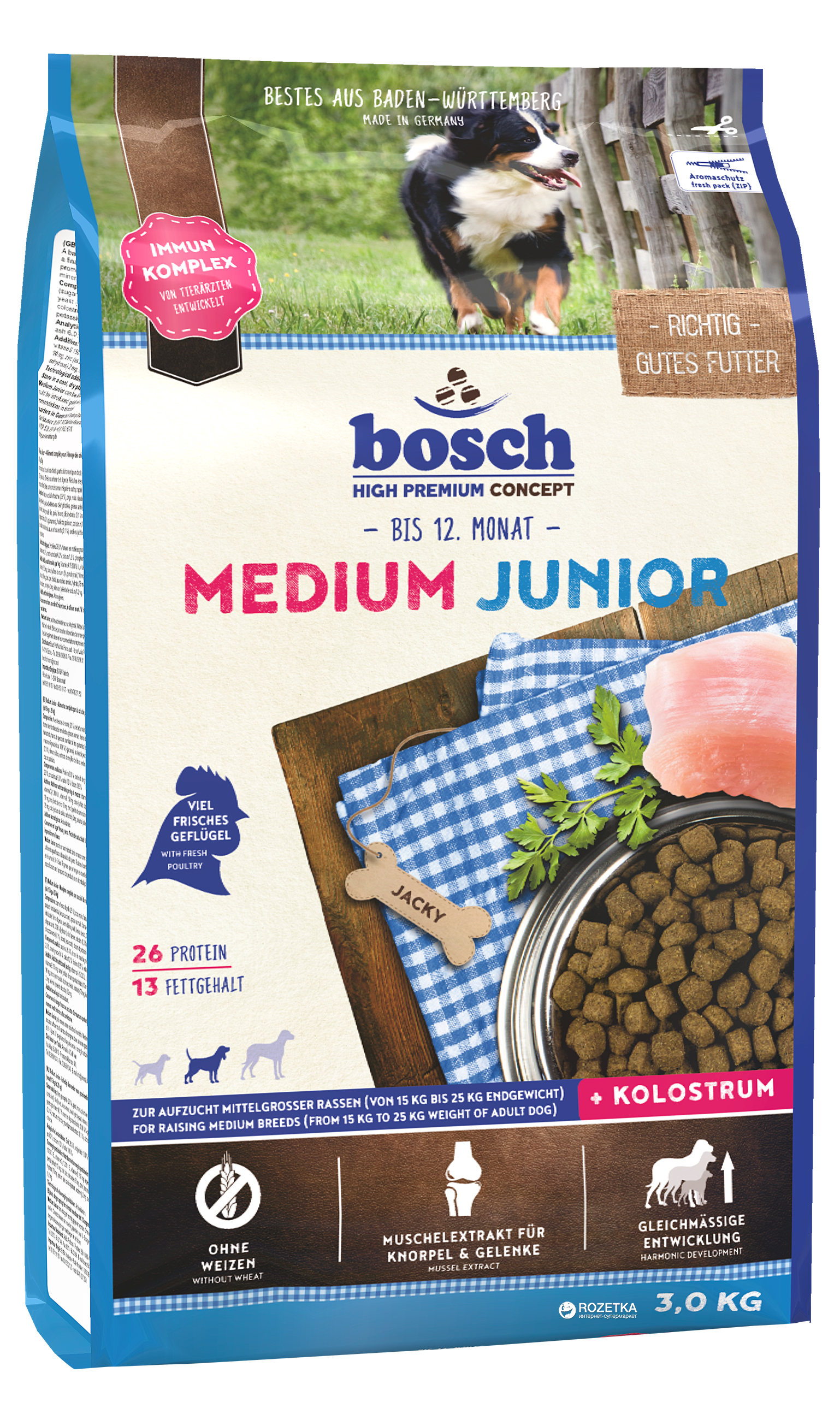 

Сухой корм для щенков Bosch HPC Junior Medium 3 кг