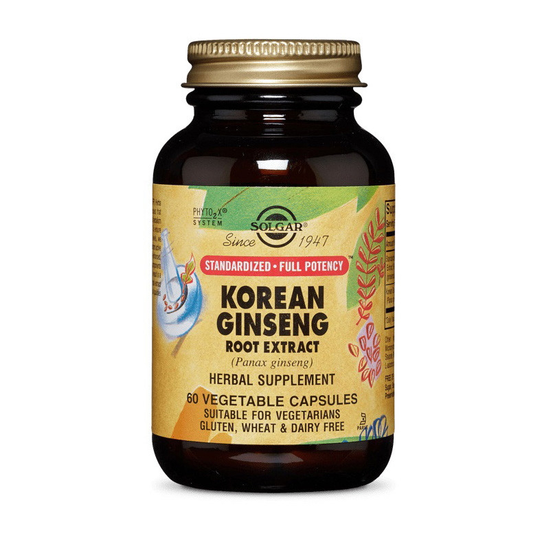 

Экстракт корейского женьшеня Solgar Korean Ginseng root extract (60 veg caps)