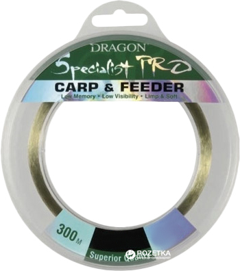 

Леска Dragon Specialist Pro Carp & Feeder 300 м 0.32 мм 12.50 кг (TDC-31-09-132)