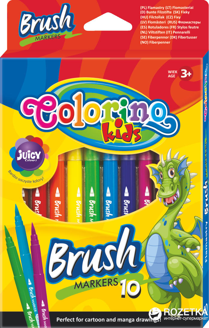 

Фломастеры Colorino Brush 10 цветов 10 шт (65610PTR)