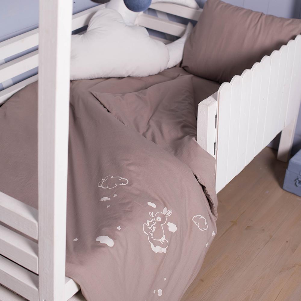 

Постельное белье Home me Baby Hug me Детское 60х120 Вареный хлопок Коричневое