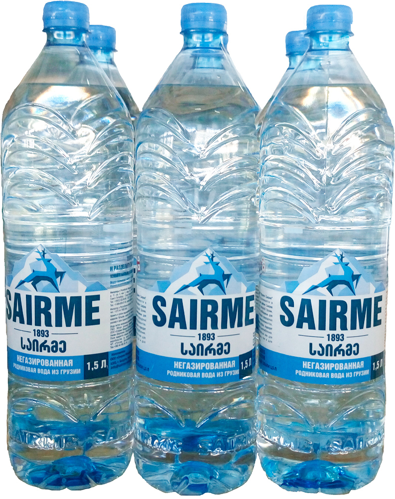 Упаковка родниковой негазированной воды Sairme 1.5 л х 6 бутылок ...