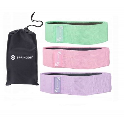 

Резинка для фитнеса и спорта тканевая Springos Hip Band 3 шт (SKL41-238142)