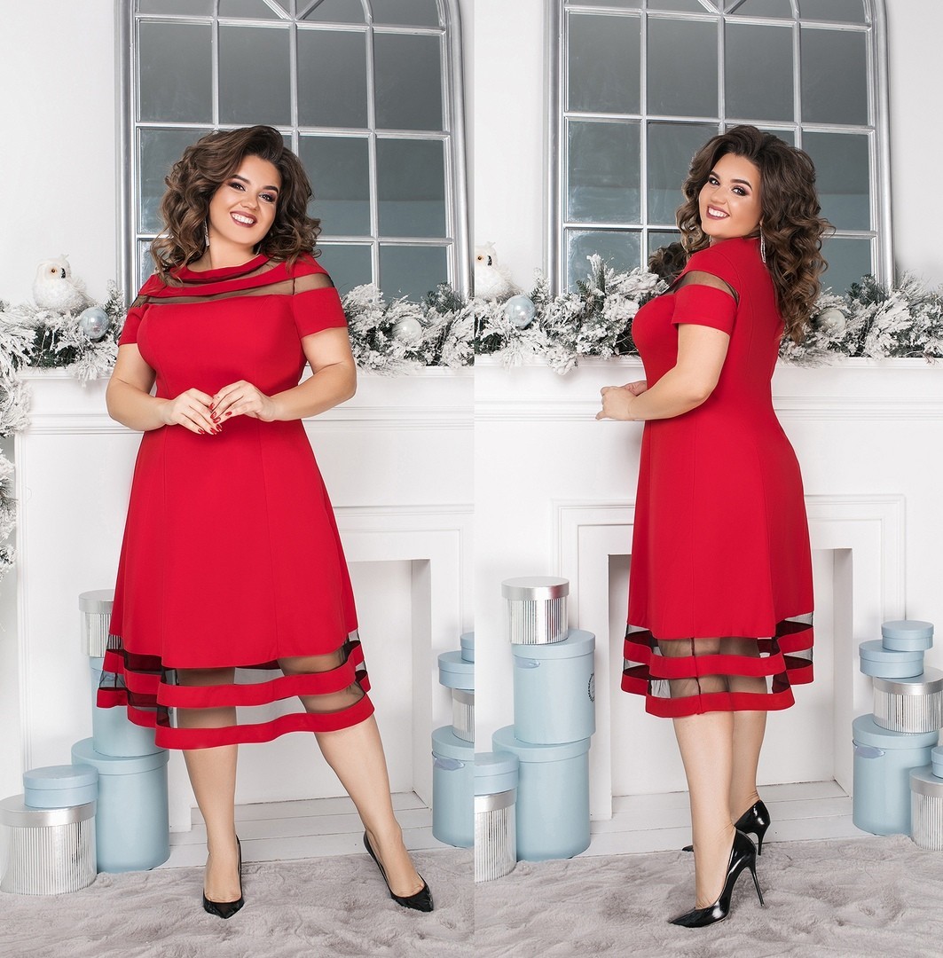 

Платье "Rinella" с сеткой 56-58 Красное MJ824r5658
