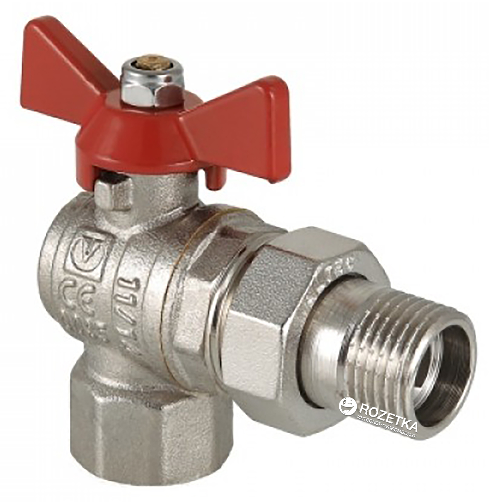 

Кран шаровой VALTEC угловой с полусгоном вн-нар 3/4" (VT.228.N.05)