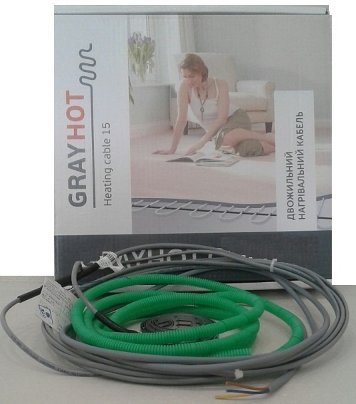 

Теплый пол нагревательный двужильный кабель Gray Hot 34м, 498Вт.