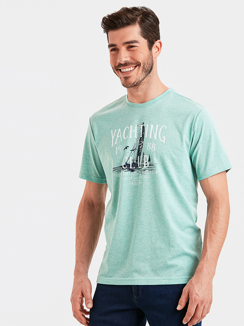 

Мужская футболка LС Waikiki Yachting Club  Мятная (LCW T-shirt -1689-1, Мужская футболка LС Waikiki Yachting Club M Мятная (LCW T-shirt -1689-1)