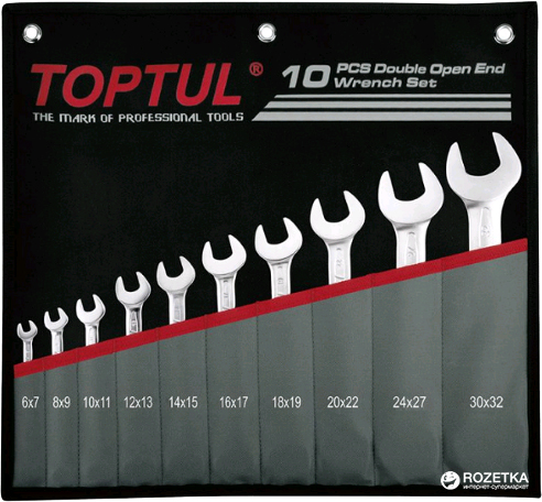 

Набір ключів комбінованих Toptul 6-32 мм 10 предметів