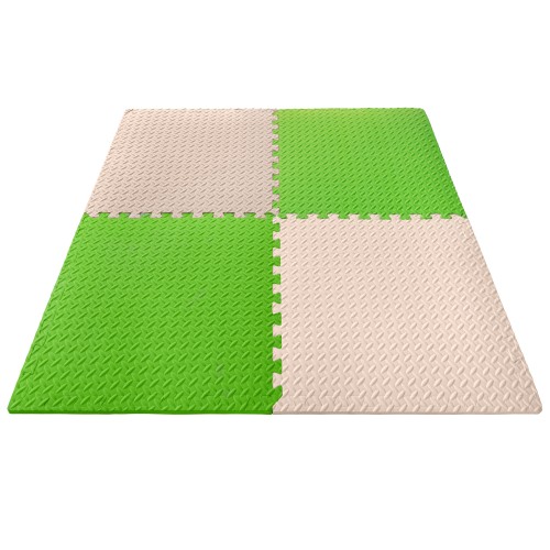 

Коврик конструктор 100х100см ЭВАПОЛ набор 4 пазла 51х51х1см зеленый/молочный(ЕVA9141)